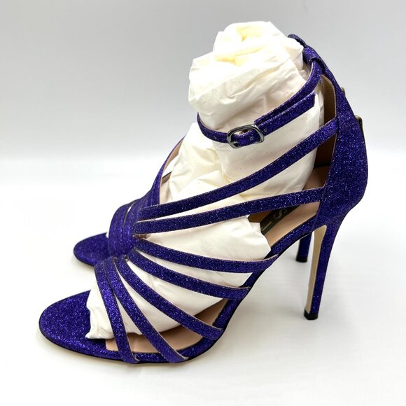 SJP Sarah Jessica Parker 36.5 EU‎ Purple Stiletto Dress Sandals Heels Shoes - Picture 5 of 14